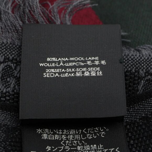 Gucci GG Logo Wool & Silk Scarf Gray - Picture 4 of 4
